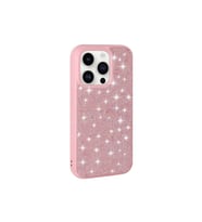 Apple iPhone 14 Pro Max Uyumlu Kılıf Parlak Taşlı Tasarım Zore Pırlanta Kapak (Pembe)