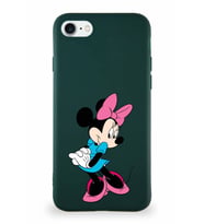 Apple iPhone SE 2020 Soft Premier Kapak Minnie Mouse-F Tasarımlı Silikon Kılıf - Yeşil (Şeffaf)