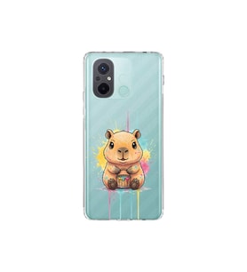 Redmi 12C ile Uyumlu Splash Kapibara Tasarımlı Şeffaf Silikon Kılıf