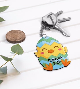 BK Gift Kişiye Özel Paskalya Bayramı Ahşap Anahtarlık-1