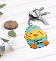 BK Gift Kişiye Özel Paskalya Bayramı Ahşap Anahtarlık-1