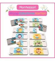 Montessorı Eşleştirme Kartları Puzzle-Aklımda Zeka Oyunları