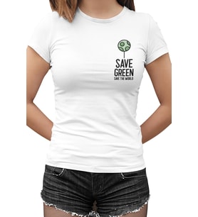 Save the Green Beyaz Kadın Tshirt