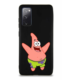 Samsung Galaxy S20 FE Soft Premier Kapak Patrick Yıldız Tasarımlı Silikon Kılıf - Siyah (Şeffaf)
