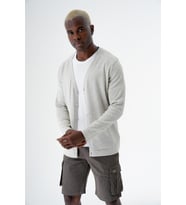 Chuba Erkek Pamuklu Düğmeli Standart Fit Casual Triko Hırka Gri 24S277