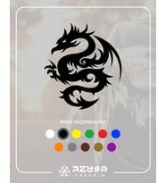 Ejderha Sticker 17x17 Cm Siyah