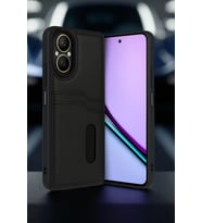 Pilelistore   Realme 12 Lite Kılıf Sara Kartvizitli Deri Kılıf - Kırmızı
