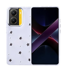 Coverzone Xiaomi Poco X7 Pro ile uyumlu K?l?f Airbag K�?eli 2mm Kamera �?k?nt? Korumal? Simli ?effaf Bask?l? Z-Kutup Kapak Y?ld?z