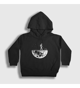 Presmono Unisex Çocuk Siyah Mower Astronaut Space Astronot Uzay Kapüşonlu Sweatshirt 283411tt