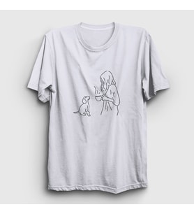 Presmono Unisex Beyaz Dog And Coffee Köpek T-Shirt 285968tt (Beyaz)