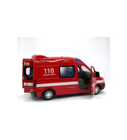 Diecast Metal İTFAİYE Mercedes Sprinter Çek Bırak Işıklı Siren Sesli 14 Cm kapıları açılır