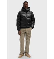 Lacoste Relaxed Fit Down Fill Mens Jacket Çıkarılabilir Kapüşonlu Rahat Kesim Suya Dayanıklı Erkek Kaz tüyü Mont Siyah