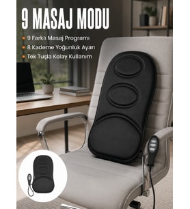 Motorlu Isıtmalı Masaj Minderi Masaj Modlu Ev, Ofis ve Araç Koltuk Pedi