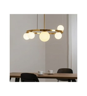 Oliva 5'li Halka Sarkıt Avize RA-AVZ- 9145-38-72 (Eskitme Altın)