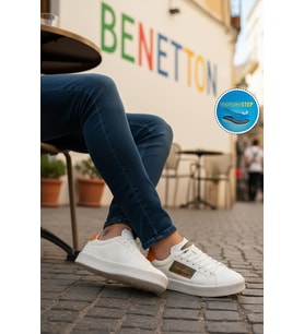 United Colors Of Benetton Beyaz Bağcıklı Cilt Erkek Spor Ayakkabı BNI-12113 M