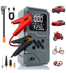 Ally ST-9654 Taşınabilir Göstergeli Araç Lastik Şişirme Ve Starter Akü Takviy - ETC9784-8301