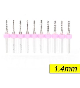 PCB Mikro Karbür CNC Matkap Ucu 10lu Set 1,40mm Tungsten 18 Shank