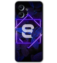 Redmi Note 12 4G Kılıf HD Desen Baskılı Kılıf - Dark Neon Yaprak S Harfi