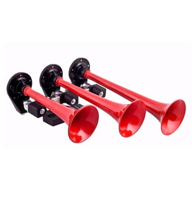 24V ÜÇLÜ DALİ DALİ KORNA PLASTİK KIRMIZI BORULU
