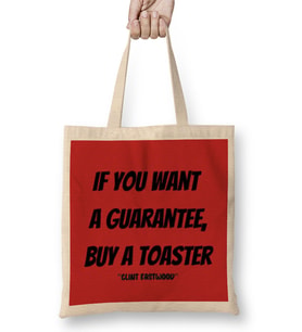 Clint Eastwood Quotes Gift - Vintage Retro Rainbow Style Bez Çanta Uzun Saplı