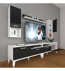 Decoraktiv Eko 5220DA Mdf Silver Tv Ünitesi Tv Sehpası (Siyah - Beyaz)