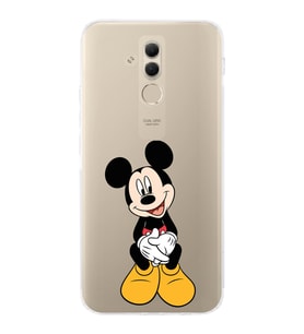 Huawei Mate 20 Lite  Kamera korumalı Kapak Mickey Mouse Tasarımlı  Şeffaf Kılıf