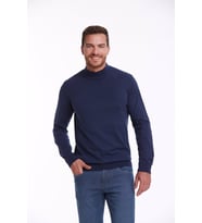 Hatemoğlu İndigo Regular Fit %100 Pamuk Yarım Balıkçı Triko Kazak