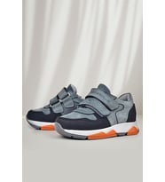 Rakerplus Hakiki Deri Koyu Gri Çocuk Cırtlı Sneakers Spor Ayakkabı