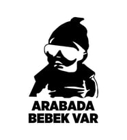 Arabada Bebek Var Oto Arka Cam Sticker Siyah 24*16 Cm