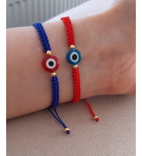Mavi Nazar Boncuklu Makrome Bileklikler