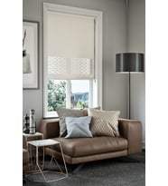 Lazer Kesim Mat Stor Perde, Lazer Kesimli Modern Serisi, M-191002 Ekru Renk