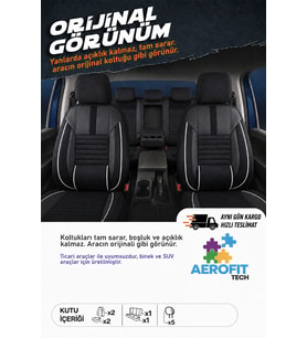Honda S-MX Phantom Siyah Beyaz Tay Tüyü Oto Koltuk Kılıfı Tam Set -Ortopedik-Kolay Montaj-Terletmez 1996-2002