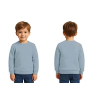 Unisex Düz Baskısız Çocuk Sweatshirt  3 İplik Şardonlu Kumaş (Mavi)