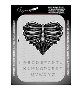 Skeleton İskelet Kalp Heart Iron Press Tekstil Ütü İle Yapışan Transfer Baskı Kağıdı DTF BASKI