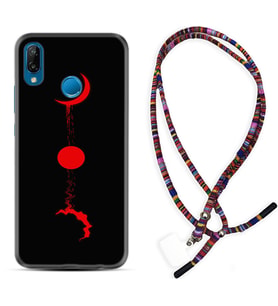 Huawei P20 Lite Mate 10 20 Lite Pro P40 Lite KılıfBoyun Asklı Rasta Silikon Red Moon 1710