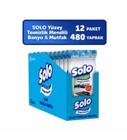 Solo Yüzey Temizleyici Islak Mendil 12'li Mutfak-Banyo (Beyaz)