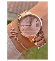Homies MRD12157 Rose Gold Renk Kadın Kol Saati Bileklik Hediyeli
