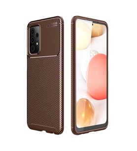 Samsung Galaxy A52 Kılıf Esnek Soft Karbon Tasarım Legion Serisi (Kahverengi)