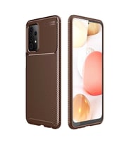 Samsung Galaxy A52 Kılıf Esnek Soft Karbon Tasarım Legion Serisi (Kahverengi)
