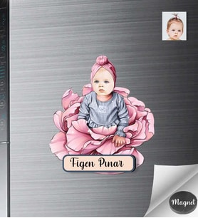 Kişiye Özel Kız Çocuk Ahşap Magnet -9