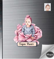 Kişiye Özel Kız Çocuk Ahşap Magnet -9