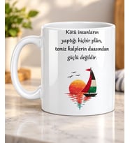Kötü İnsanların Planı Yazılı Manevi Sözlü Sevdiklerinize Hediye Porselen Kupa Bardak