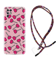 INFINIX Note 11 Pro Note 10 Hot 9 Play Kılıf Boyun Asklı Rasta Silikon Heart Lollipop 1414