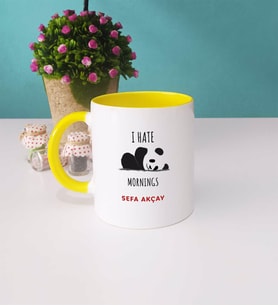 Sevimli Panda Kupa Bardak Sarı