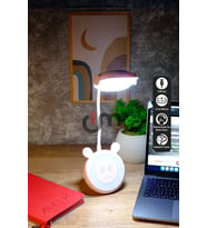 Şarjlı Dokunmatik LED Masa Lambası, Ayarlanabilir Işık, Gece Modu, Pembe (Krem)