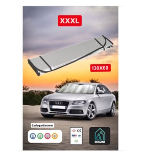 Otomobil Ön Cam Güneşliği Metalize Parlak Alüminyum Katlanabilir Oto Güneşlik 130X60 Cm