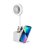 S-Link  SL-M9055 Beyaz Type-c  10W Kablosuz Şarj Cihazı Fanlı Kalemlik Masa Lambası Hediyelik Usb Masa Fanı
