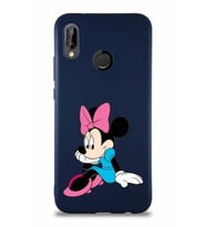 Huawei P20 Lite Soft Premier Kapak Minnie Mouse-E Tasarımlı Silikon Kılıf - Lacivert (Şeffaf)