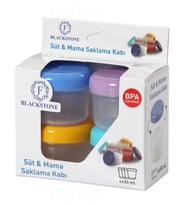 Anne Bebek Süt ve Mama Ölçekli Sızdırmaz Saklama Kabı 4‘lü Set-50 ml
