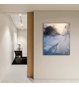 Tablolife Snowy Road Yağlı Boya Dokulu Tablo 90X120,Çerçeve;Gold